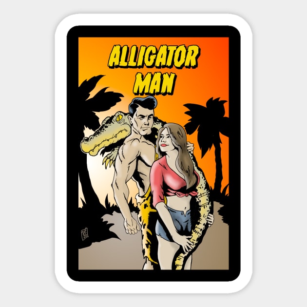 Alligator Man Sticker by VanceCapleyArt1972